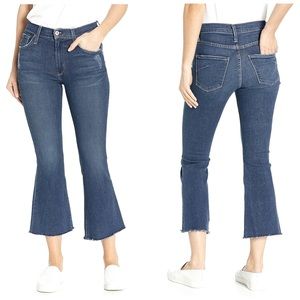 James Jeans Kiki Frayed Hem Ankle Flare Wide Leg in Victory Blue Denim Jeans  29